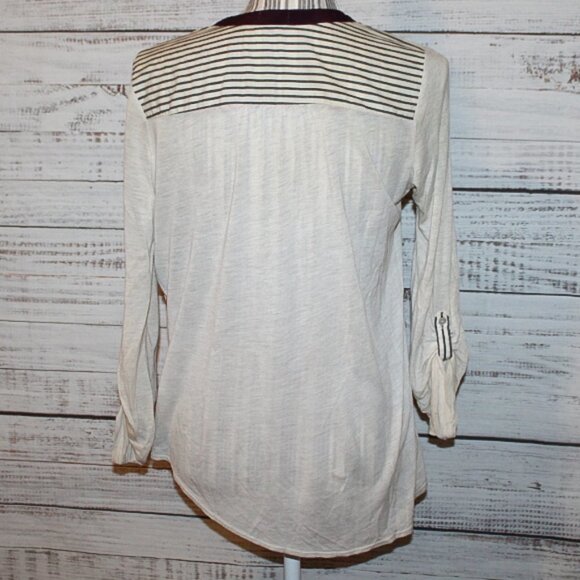 ANTHROPOLOGIE TINY Ikat Sima Top Cream Red Aztec Boho Tribal Mixed Media… - Picture 5 of 6